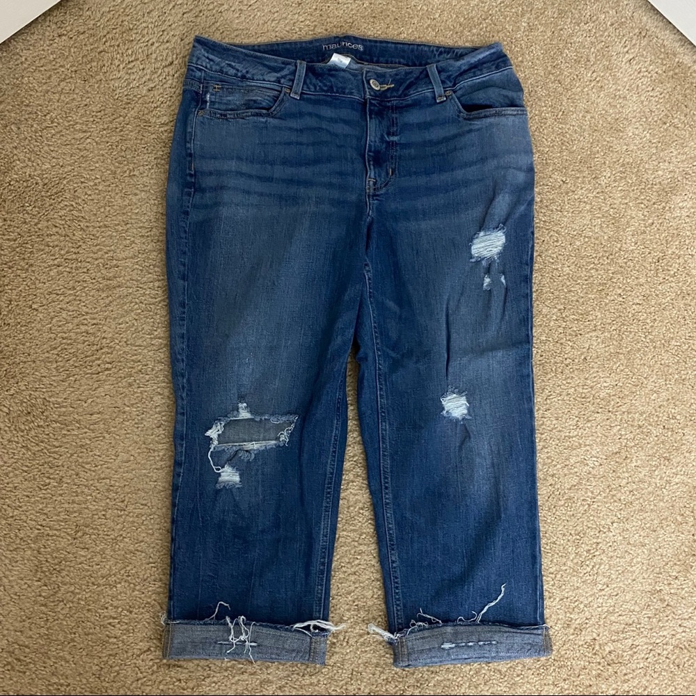 Comfortable Distressed Boyfriend Jeans Sz 16